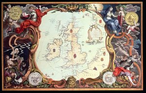 A Chart Showing the Several Places of Action Between the English and Spanish Fleets, Published 1739, by John Pine