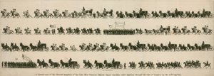 A correct view of the funeral procession of her late Most Gracious Majesty Queen Caroline when passing through the City of London on 14 August 1821 by English School
