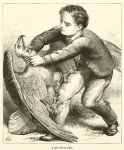 A Fight with an Eagle by English School