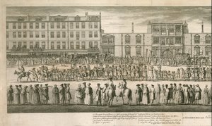 A geometrical view of the grand procession of the Scald Miserable Masons, Somerset House, London by English School