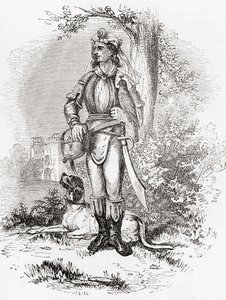 A grand falconer, from Old England: A Pictorial Museum by English School