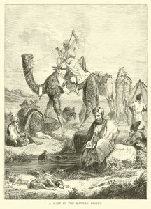 A Halt in the Hauran Desert by English School