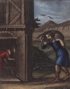 A hundred sheep, of ponderous fleece and train ... by English School