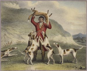 A Huntsman Lifting a Fox Above His Head
