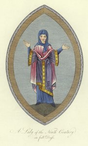 A Lady of the 9th Century in Full Dress by English School