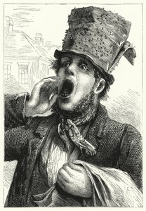 A man selling fly papers