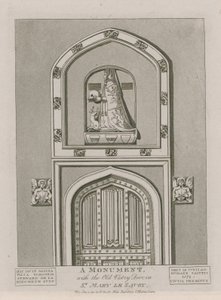 A Monument with the Old Vestry Door in St Mary le Savoy by English School