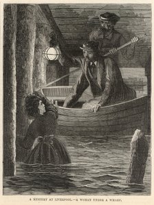 A mystery at Liverpool; A woman under a wharf by English School