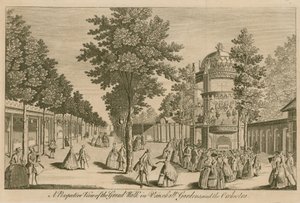 A Perspective View of the Grand Walk in Vauxhall Gardens, London, and The Orchestra by English School
