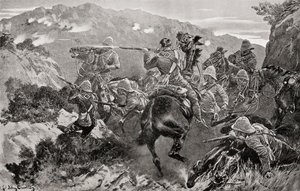 A picket of 13th Hussars surprised near the Tugela River, Hussar Hill, KwaZulu-Natal Province during the second Boer War, from 