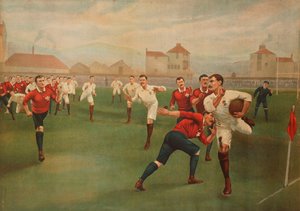 A Rare Print of England v. Wales. January 5th 1895, at Swansea by English School