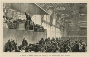 A service of Messrs Moody and Sankey at the Agricultural Hall, Islington by English School