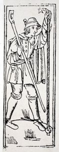 A Shepherd Practices His Night Watch by English School