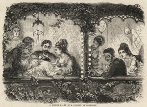 A Supper Party in a Cabinet at Cremorne by English School