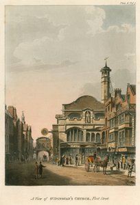 A view of St Dunstans Church, Fleet Street, London by English School