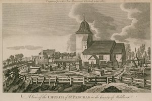 A view of the Church of St Pancras, London, in the county of Middlesex by English School