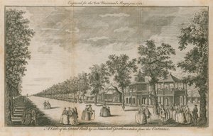 A view of the Grand Walk in Vauxhall Gardens, London, taken from the entrance by English School