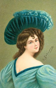 A well-dressed young woman by English School