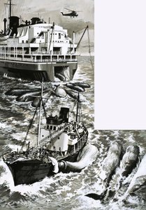 A Whaling Factory Ship by English School