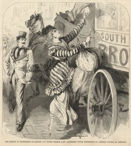A Young French Lady Astonishes South Kensington by Getting Outside an Omnibus by English School