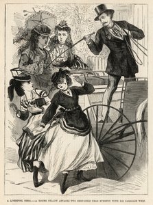 A young fellow attacks two shop-girls near Everton with his carriage whip by English School