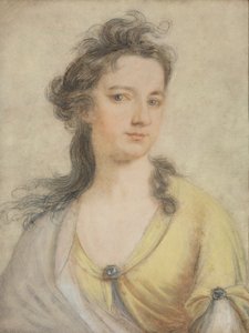 A Young Lady in a Yellow Dress by English School