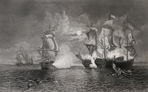 Action between Bonhomme Richard and the Serapis, 23rd September 1779 by English School