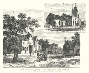 Acton Church and Acton Town at the End of the Last Century by English School