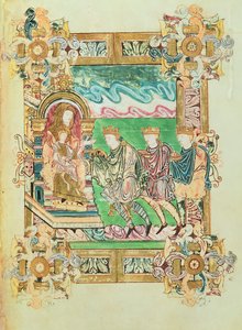 Adoration of the Magi, from the Benedictional of St. Aethelwold by English School