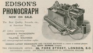 Advert for Edisons Phonograph by English School