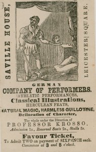 Advert for German Company of Performers, Savile House, Leicester Square, London by English School
