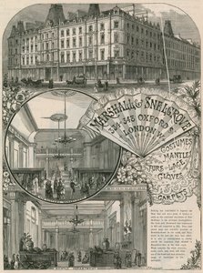 Advert for Marshall & Snelgrove, Silk Mercers, Lacemen, Hosiers, of Vere Street, Oxford Street, London