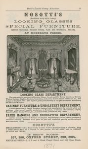 Advert for Nosottis Looking Glasses and Special Furniture by English School
