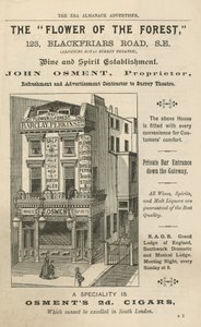 Advert for The Flower of the Forest, 123 Blackfriars Road, London by English School