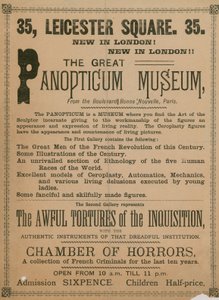Advert for The Great Panopticum Museum, 35 Leicester Square, London, 1854 by English School