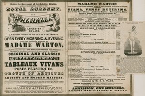 Advert for The Walhalla, Leicester Square, under the direction of Madame Warton
