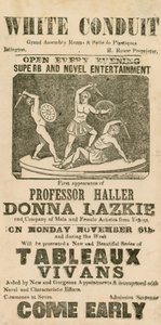Advert for entertainment at the White Conduit House, Islington, London by English School