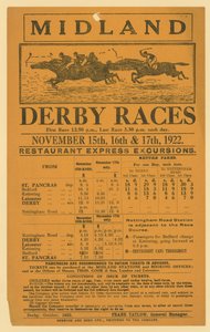 Advert for Railway Excursion to Midland Derby Races, 15-17 November 1922 by English School