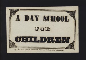 Advertisement: A day school for children
