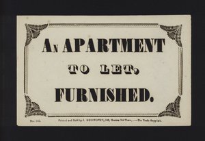 Advertisement: An Apartment to Let, Unfurnished by English School