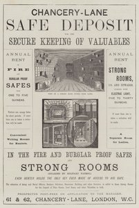 Advertisement, Chancery-Lane Safe Deposit by English School