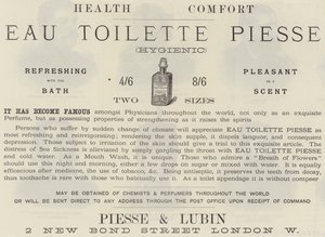 Advertisement, Eau Toilette Piesse by English School