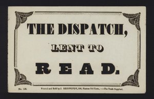 Advertisement: The Despatch Lent to Read by English School