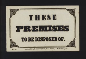 Advertisement: These Premises to Be Disposed Of by English School