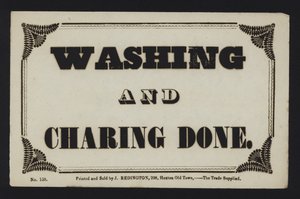 Advertisement: Washing and Charing Done