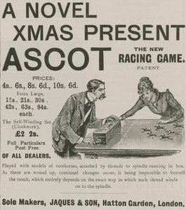 Advertisement for Ascot - The New Racing Game by English School