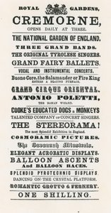 Advertisement for Cremorne Gardens by English School