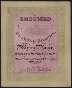 Advertisement for Dobbs & Co Paper and Cards by English School