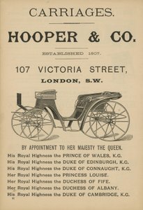 Advertisement for Hooper & Co Carriages