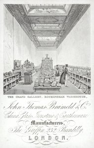 Advertisement for John Thomas Brameld and Co, china, glass, ironstone and earthenware manufacturers, London by English School